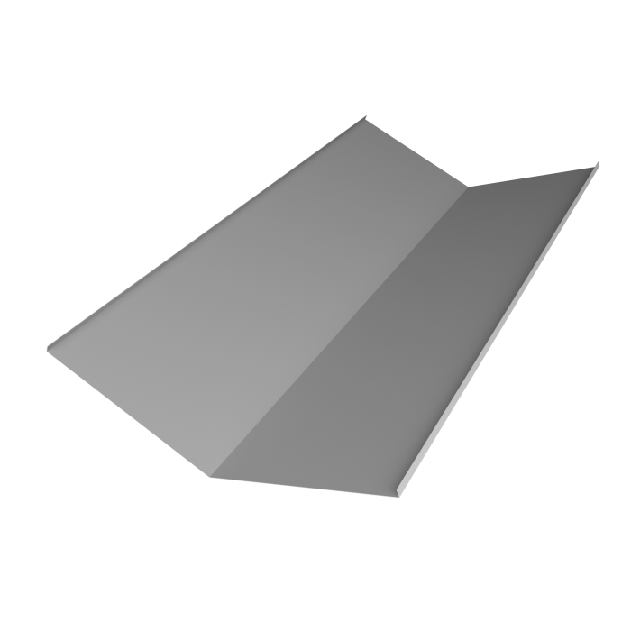 Планка ендовы нижней 300х300 0,5 Satin с пленкой RAL 9006 бело-алюминиевый (3м)