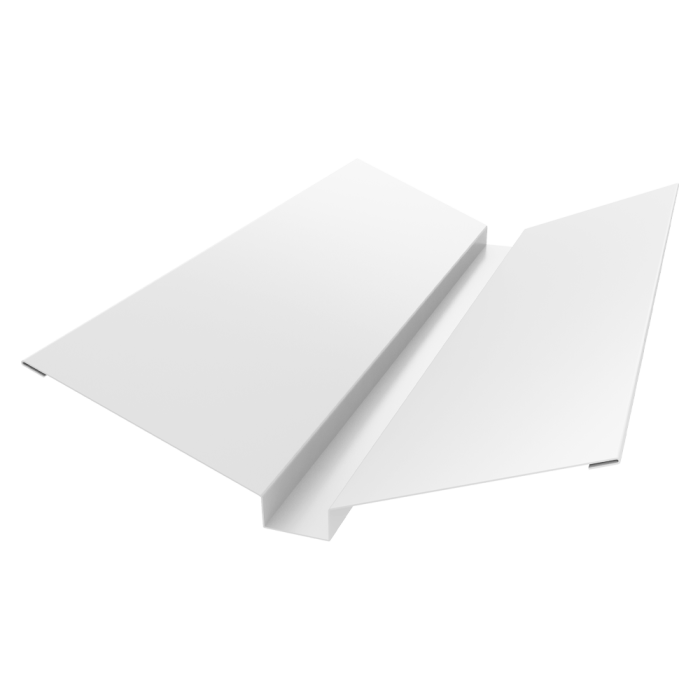 Планка ендовы верхней 115х30х115 0,4 PE с пленкой RAL 9003 сигнальный белый (2м)