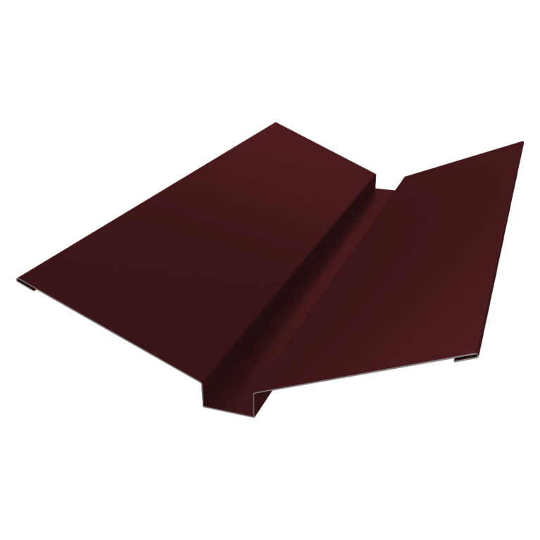 Планка ендовы верхней 115х30х115 0,45 PE-Double с пленкой RAL 3005 красное вино (2м)