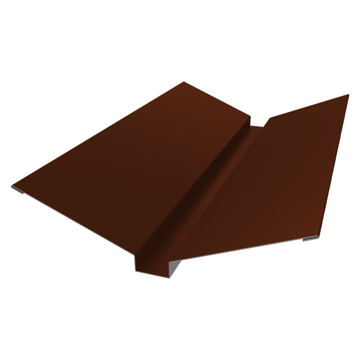 Планка ендовы верхней 115х30х115 0,5 Satin с пленкой RAL 3009 оксидно-красный (2м)