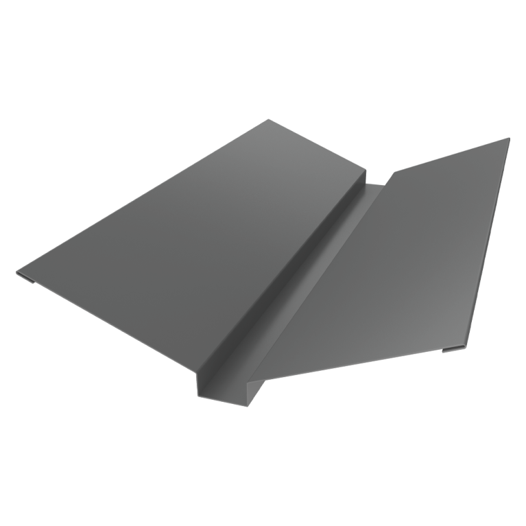 Планка ендовы верхней 115х30х115 0,5 Satin с пленкой RAL 9006 бело-алюминиевый (2м)