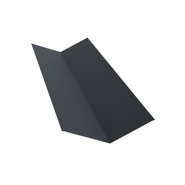 Планка ендовы верхней 145х145 0,4 PE-Double с пленкой RAL 7024 мокрый асфальт (3м)