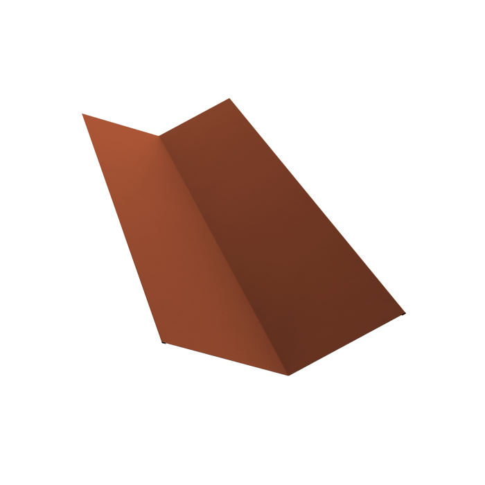 Планка ендовы верхней 145х145 0,5 Satin с пленкой RAL 8004 терракота (3м)