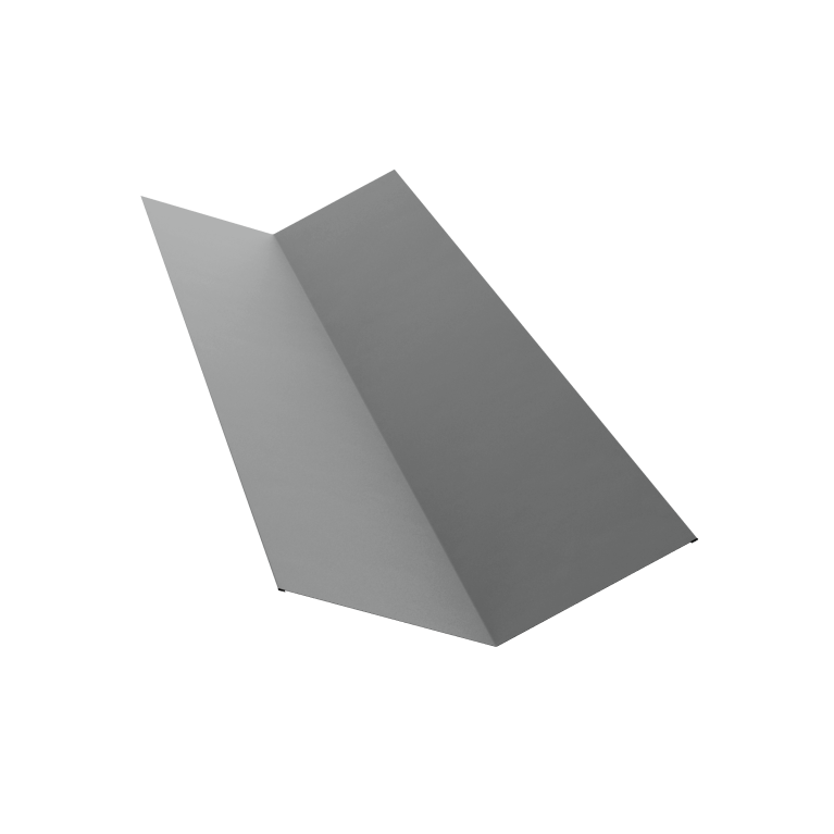 Планка ендовы верхней 145х145 0,5 Satin с пленкой RAL 9006 бело-алюминиевый (3м)