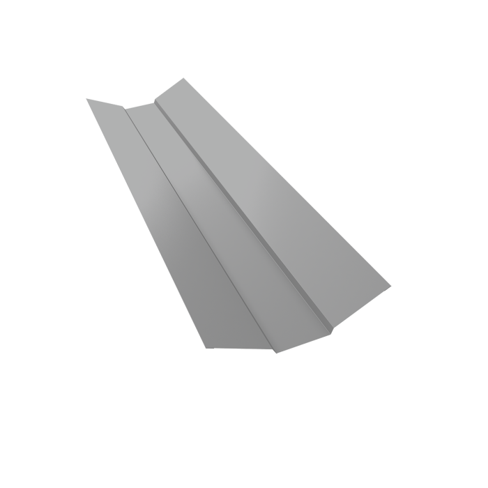 Планка ендовы верхней 95х80х95 0,45 PE с пленкой RAL 9006 бело-алюминиевый (2м)