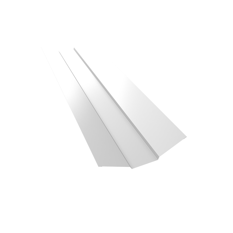 Планка ендовы верхней 95х80х95 0,5 Satin с пленкой RAL 9003 сигнальный белый (3м)