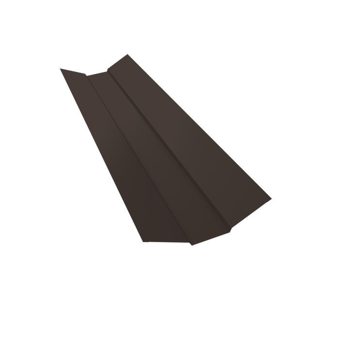 Планка ендовы верхней 95х80х95 0,5 Satin с пленкой RR 32 темно-коричневый (2м)
