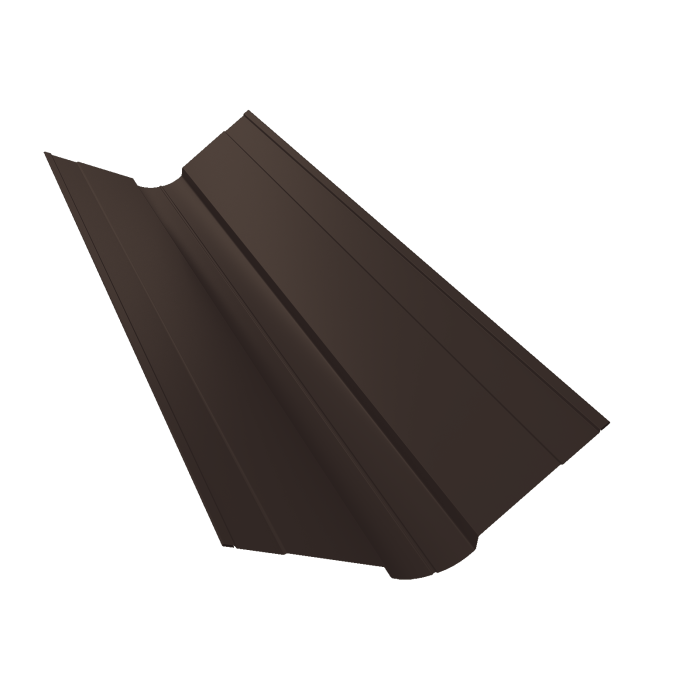 Планка ендовы верхней фигурной 100x100 0,45 PE-Double с пленкой RR 32 темно-коричневый (3м)
