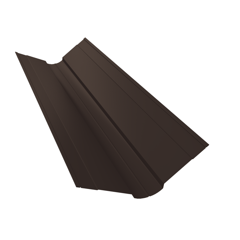 Планка ендовы верхней фигурной 100x100 0,45 PE-Double с пленкой RR 32 темно-коричневый (3м)