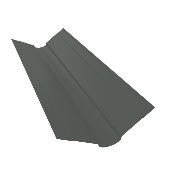 Планка ендовы верхней фигурной 100x100 0,45 PE с пленкой RAL 7005 мышино-серый (2м)