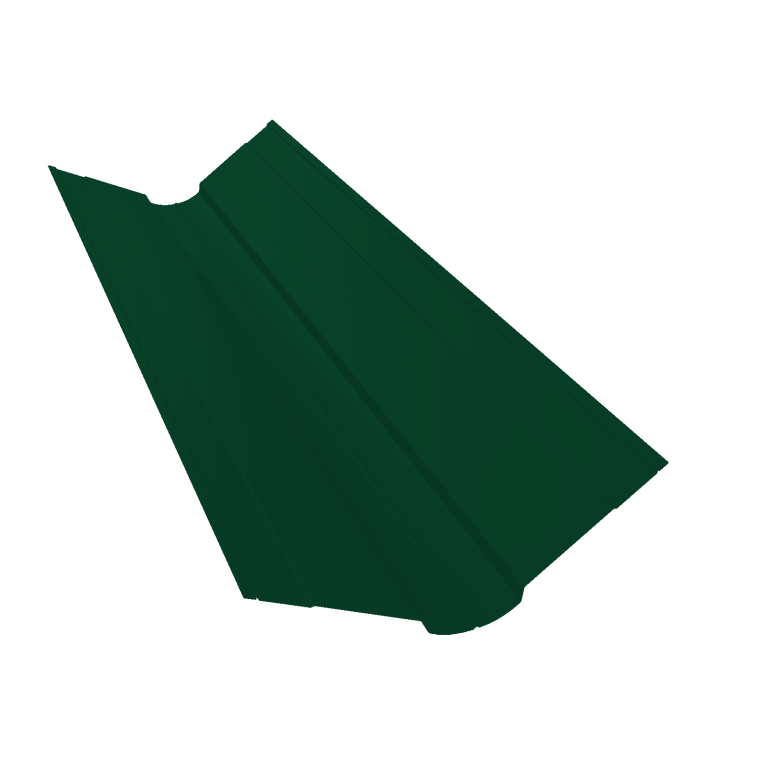 Планка ендовы верхней фигурной 100x100 0,5 Satin с пленкой RAL 6005 зеленый мох (2м)