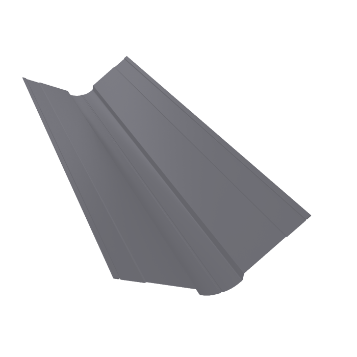 Планка ендовы верхней фигурной 100x100 0,5 Satin с пленкой RAL 7004 сигнальный серый (3м)