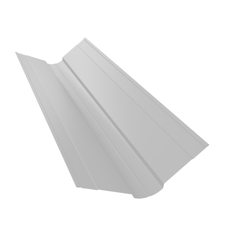 Планка ендовы верхней фигурной 100x100 0,5 Satin с пленкой RAL 9003 сигнальный белый (2м)