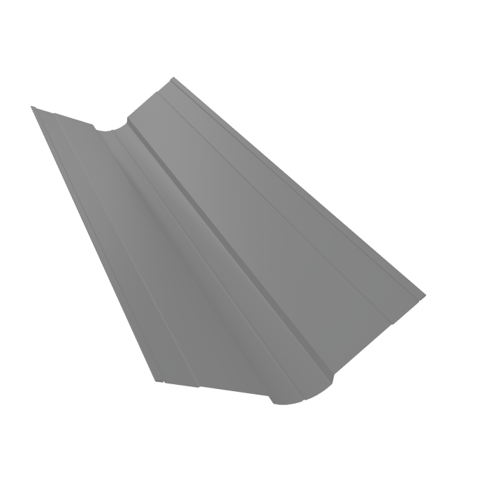 Планка ендовы верхней фигурной 100x100 0,5 Satin с пленкой RAL 9006 бело-алюминиевый (2м)