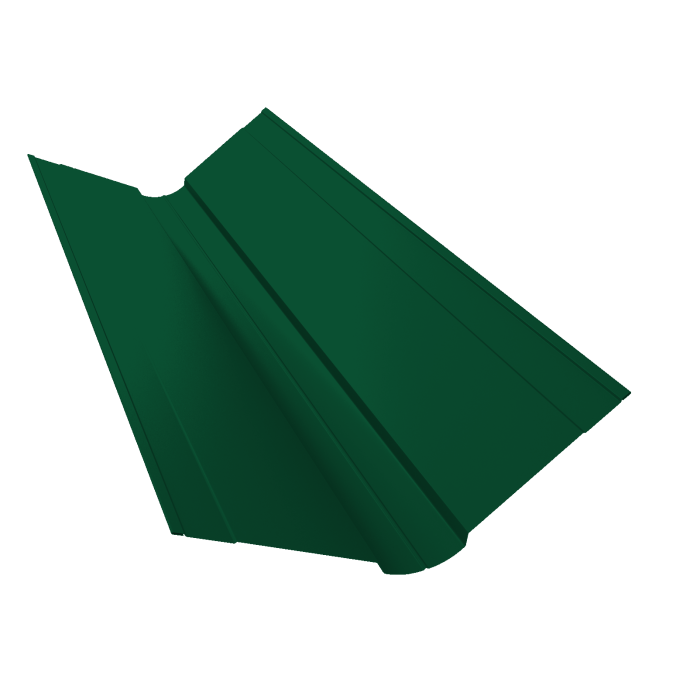 Планка ендовы верхней фигурной 150x150 0,4 PE с пленкой RAL 6005 зеленый мох (3м)