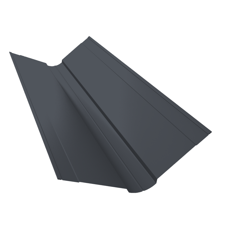 Планка ендовы верхней фигурной 150x150 0,45 Drap TR RAL 7024 мокрый асфальт (2м)