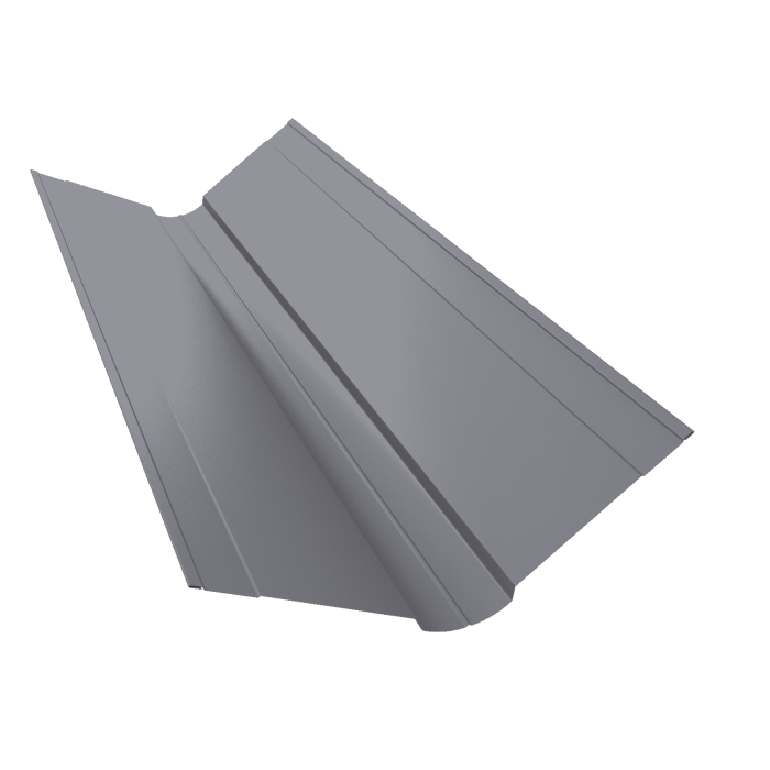 Планка ендовы верхней фигурной 150x150 0,45 PE-Double с пленкой RAL 7024 мокрый асфальт (2м)