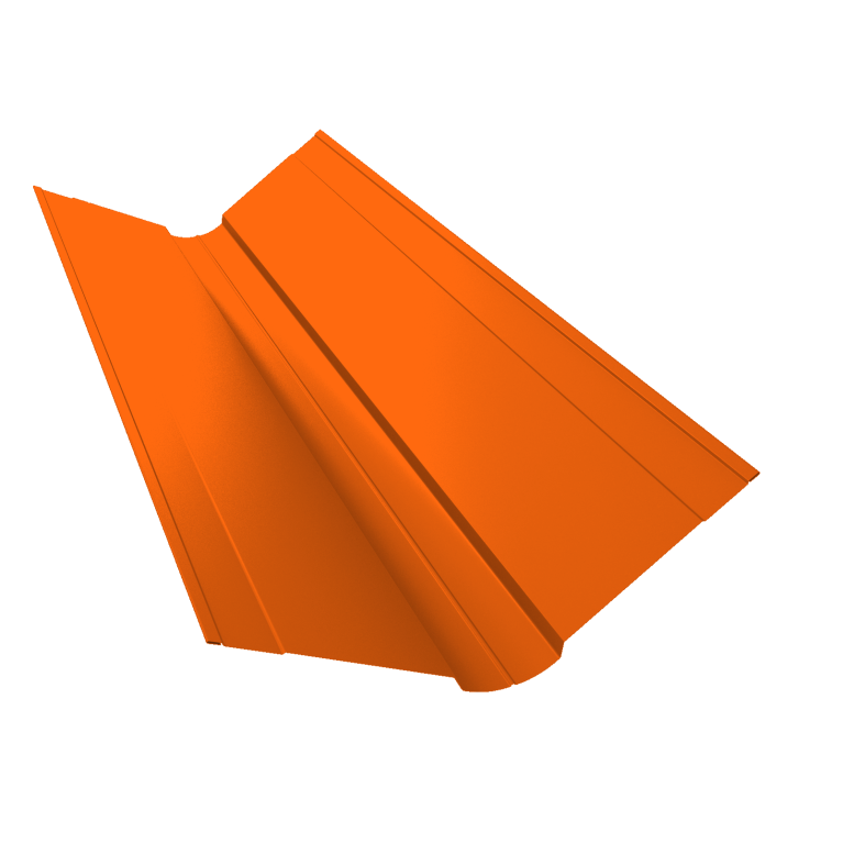 Планка ендовы верхней фигурной 150x150 0,45 PE с пленкой RAL 2004 оранжевый (3м)