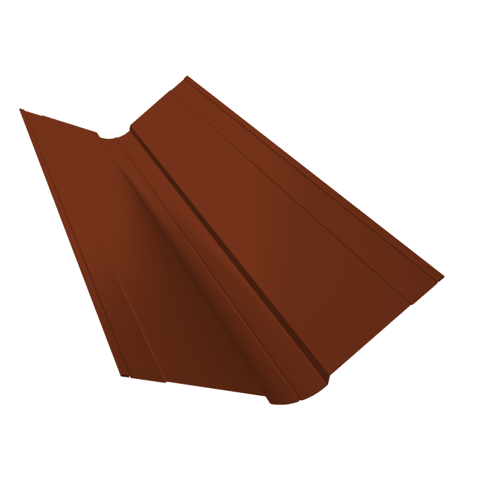 Планка ендовы верхней фигурной 150x150 0,45 PE с пленкой RAL 3009 оксидно-красный (3м)