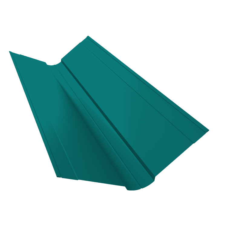 Планка ендовы верхней фигурной 150x150 0,45 PE с пленкой RAL 5021 водная синь (3м)