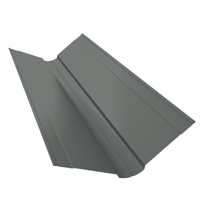 Планка ендовы верхней фигурной 150x150 0,45 PE с пленкой RAL 7005 мышино-серый (3м)