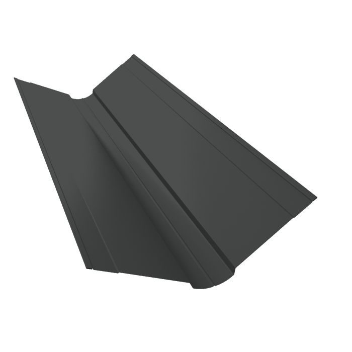 Планка ендовы верхней фигурной 150x150 0,5 GreenCoat Pural BT, matt RR2H3 (RAL 7016 антрацитово-серый) (2м)
