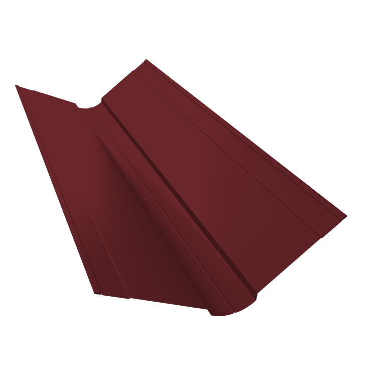 Планка ендовы верхней фигурной 150x150 0,5 PE с пленкой RAL 3005 красное вино (2м)