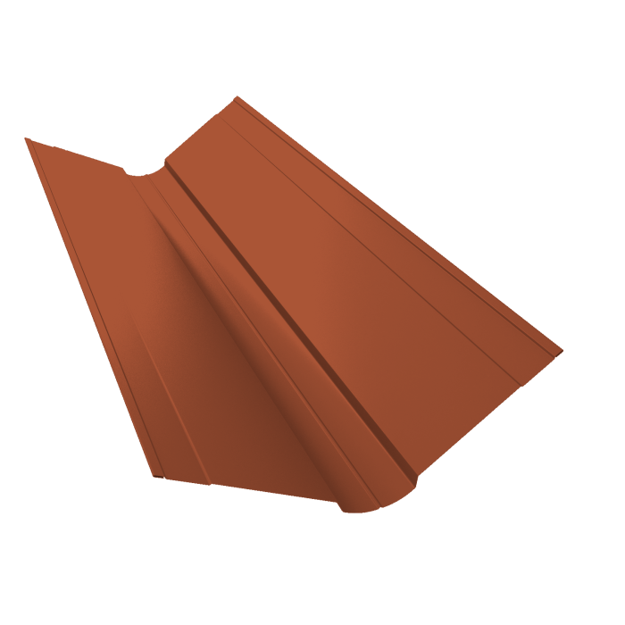 Планка ендовы верхней фигурной 150x150 0,5 PurLite Matt RAL 8004 терракота (2м)