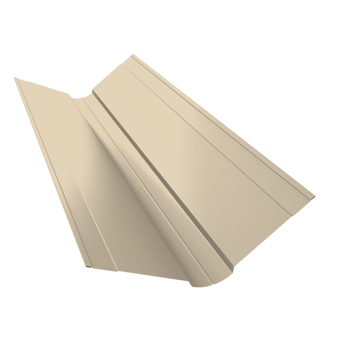 Планка ендовы верхней фигурной 150x150 0,5 Satin с пленкой RAL 1015 светлая слоновая кость (2м)