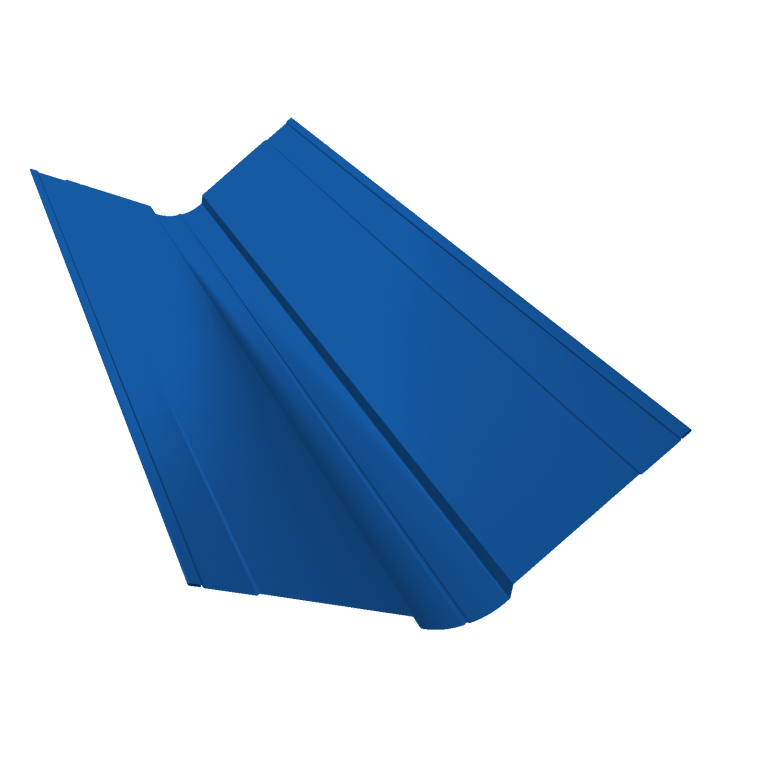 Планка ендовы верхней фигурной 150x150 0,5 Satin с пленкой RAL 5005 сигнальный синий (3м)