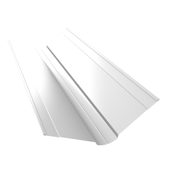 Планка ендовы верхней фигурной 150x150 0,5 Satin с пленкой RAL 9003 сигнальный белый (3м)