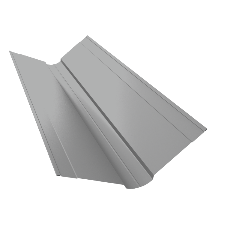 Планка ендовы верхней фигурной 150x150 0,5 Satin с пленкой RAL 9006 бело-алюминиевый (3м)