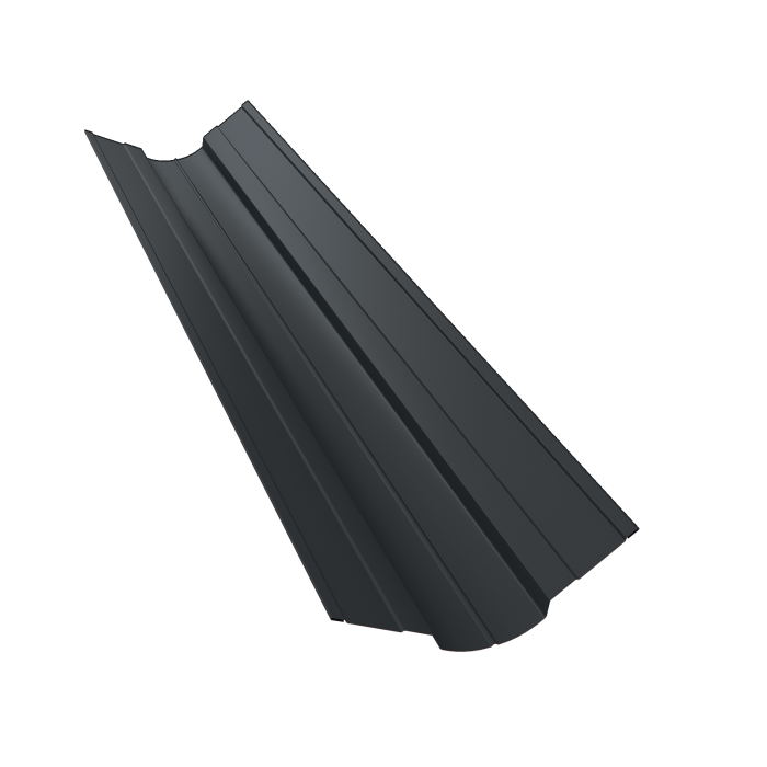 Планка ендовы верхней фигурной 70x70 0,45 PE-Double с пленкой RAL 7016 антрацитово-серый (3м)