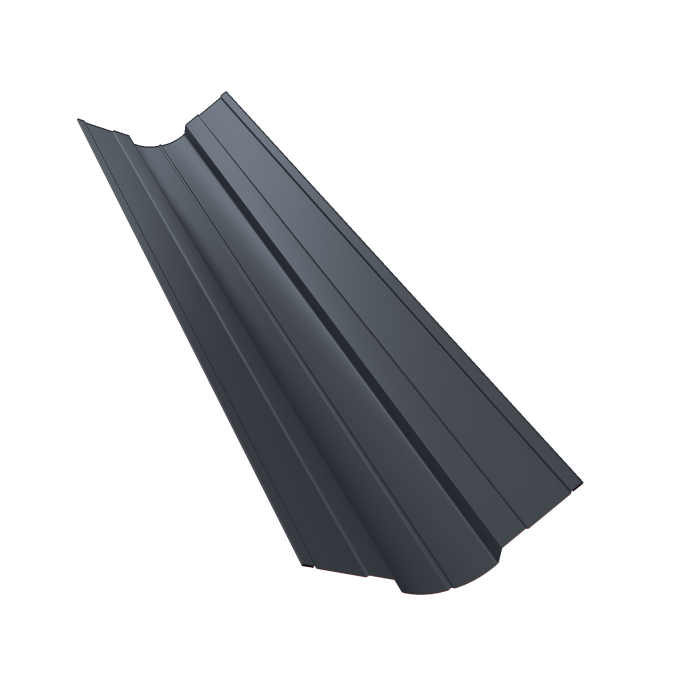 Планка ендовы верхней фигурной 70x70 0,5 Drap RAL 7024 мокрый асфальт (2м)