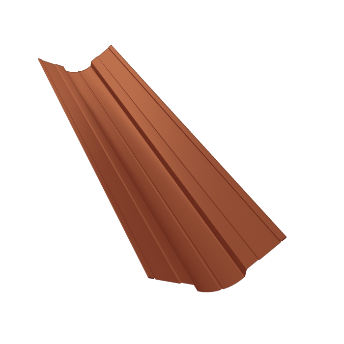 Планка ендовы верхней фигурной 70x70 0,5 PurLite Matt RAL 8004 терракота (3м)