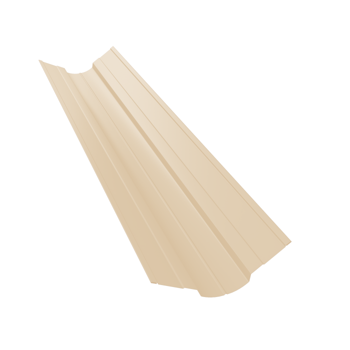 Планка ендовы верхней фигурной 70x70 0,5 Satin с пленкой RAL 1015 светлая слоновая кость (3м)