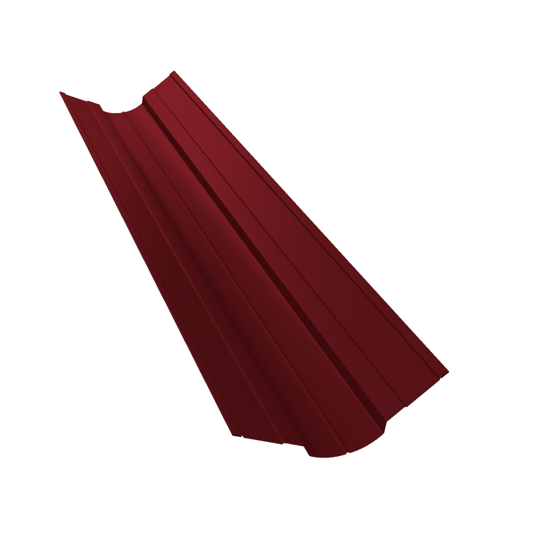 Планка ендовы верхней фигурной 70x70 0,5 Satin с пленкой RAL 3005 красное вино (2м)