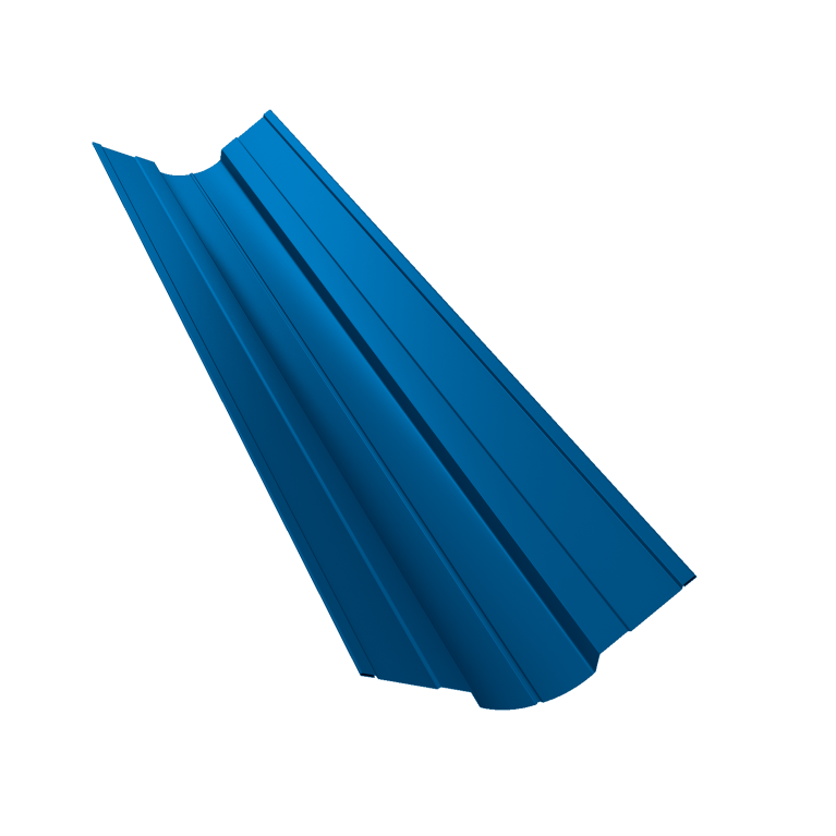 Планка ендовы верхней фигурной 70x70 0,5 Satin с пленкой RAL 5005 сигнальный синий (3м)