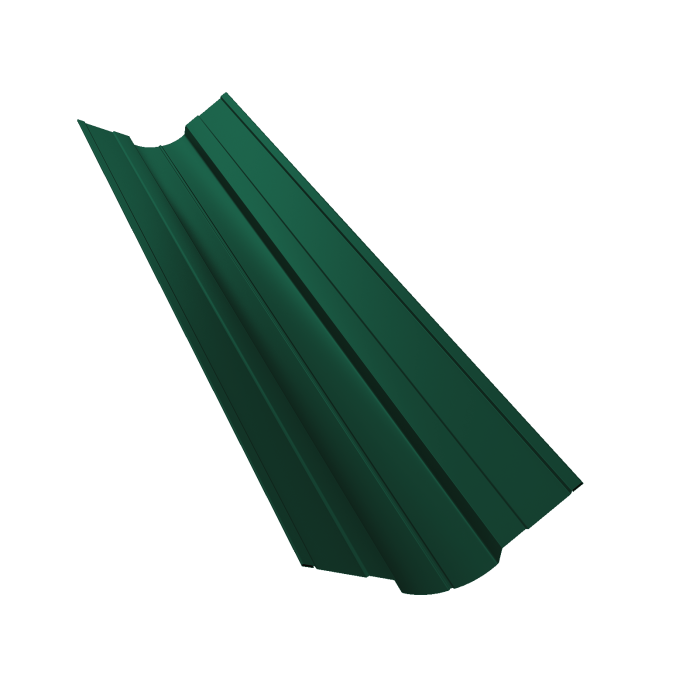 Планка ендовы верхней фигурной 70x70 0,5 Satin с пленкой RAL 6005 зеленый мох (3м)