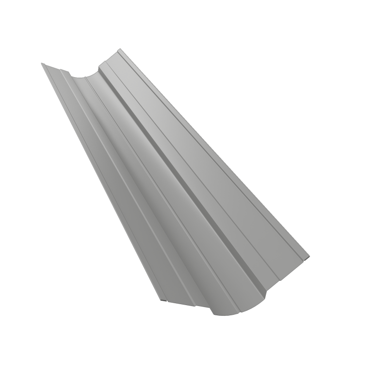 Планка ендовы верхней фигурной 70x70 0,5 Satin с пленкой RAL 9006 бело-алюминиевый (3м)