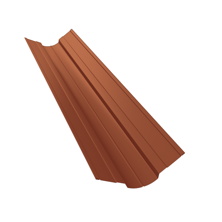 Планка ендовы верхней фигурной 70x70 0,5 Velur X RAL 8004 терракота (3м)