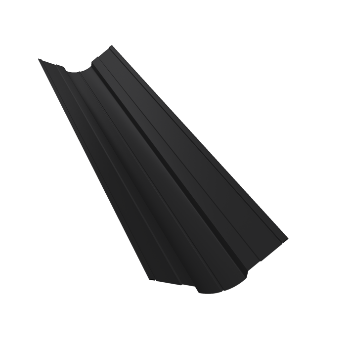 Планка ендовы верхней фигурной 70x70 0,5 Velur X RAL 9005 черный (2м)