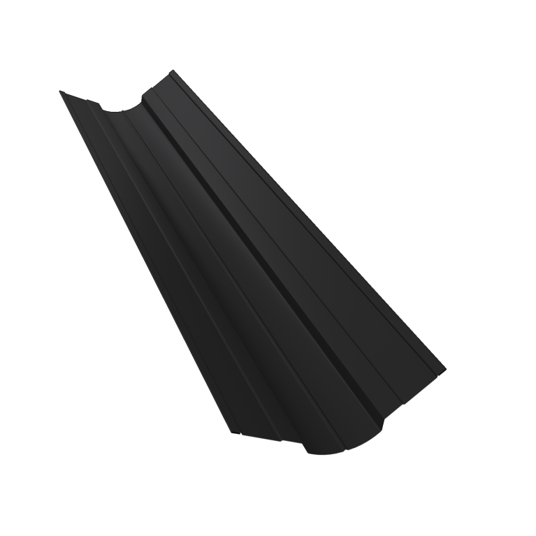 Планка ендовы верхней фигурной 70x70 0,5 Velur X RAL 9005 черный (2м)