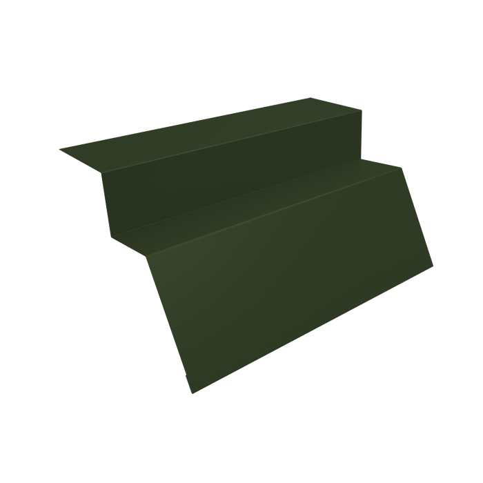 Планка карнизная для металлочерепицы квинта Uno 0,5 Satin Matt TX RAL 6020 хромовая зелень (2м)
