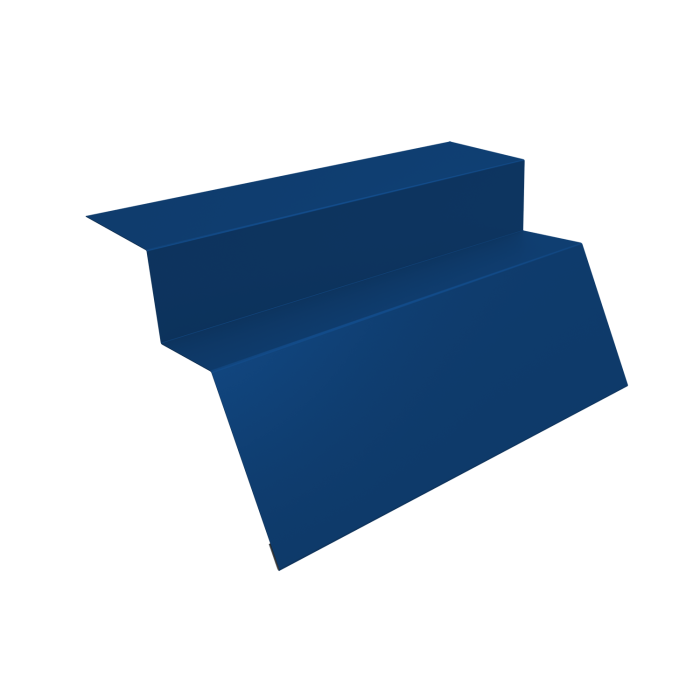 Планка карнизная для металлочерепицы квинта Uno 0,5 Satin с пленкой RAL 5005 сигнальный синий (3м)