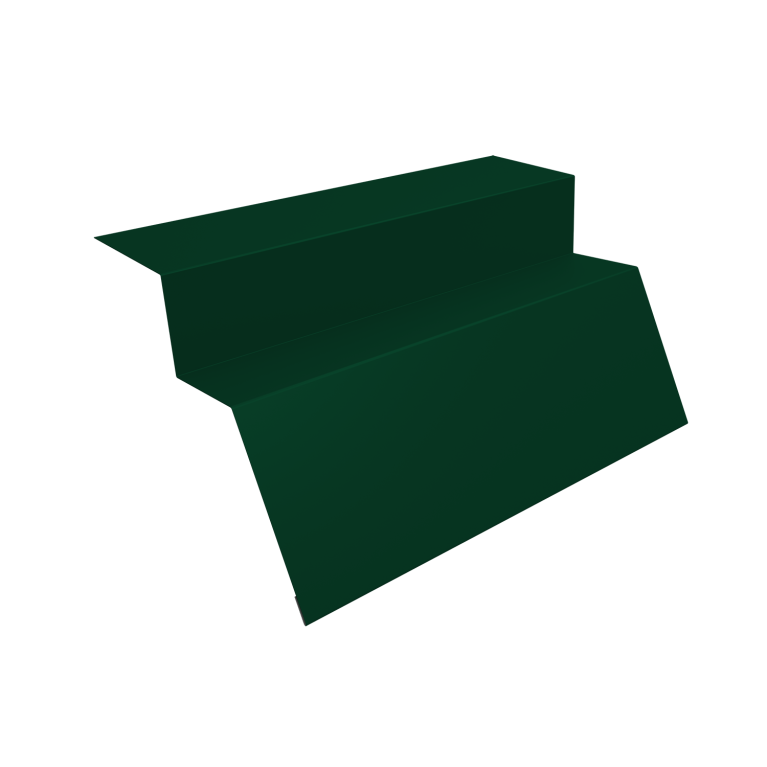 Планка карнизная для металлочерепицы квинта Uno 0,5 Satin с пленкой RAL 6005 зеленый мох (3м)