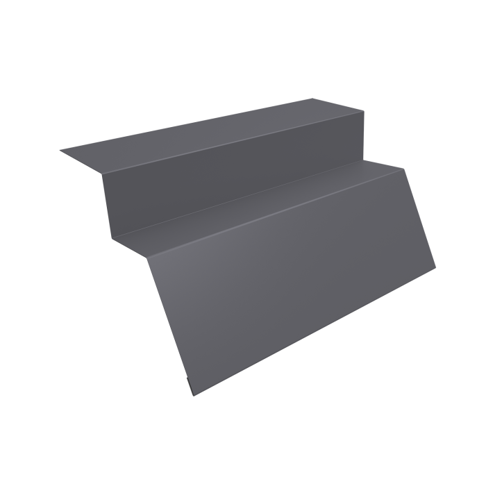 Планка карнизная для металлочерепицы квинта Uno 0,5 Satin с пленкой RAL 7004 сигнальный серый (3м)