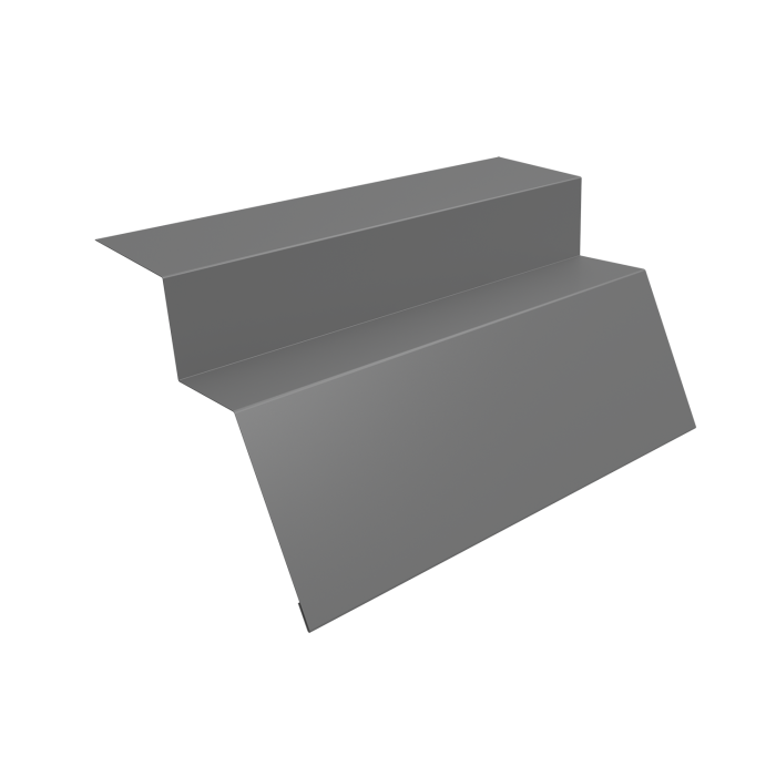 Планка карнизная для металлочерепицы квинта Uno 0,5 Satin с пленкой RAL 9006 бело-алюминиевый (3м)