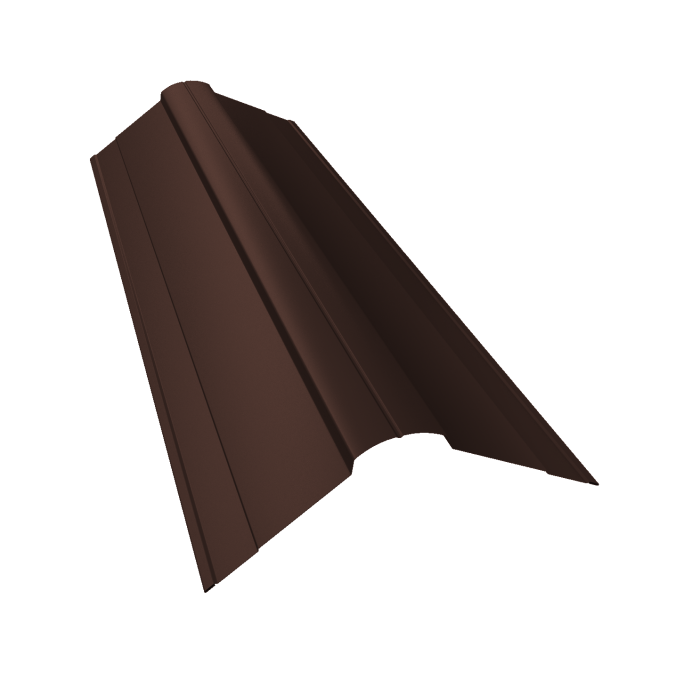 Планка конька фигурного 100x100 0,45 Drap RAL 8017 шоколад (3м)