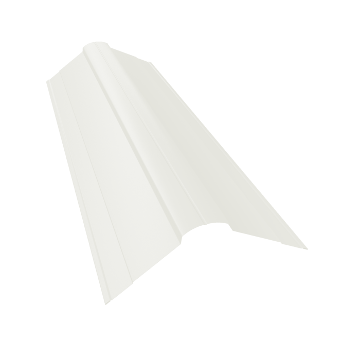 Планка конька фигурного 100x100 0,45 Drap с пленкой RAL 9003 сигнальный белый (3м)